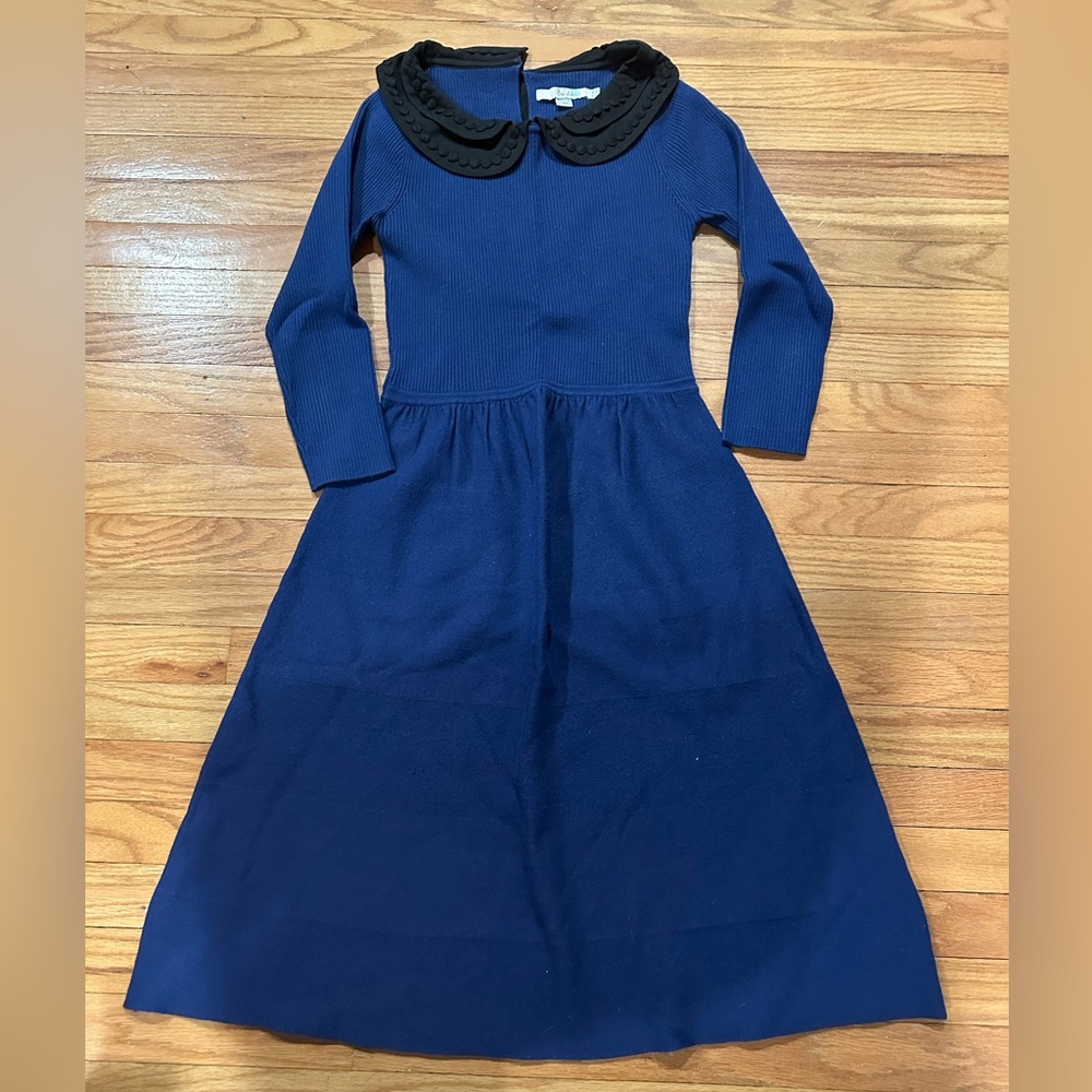 Boden Felicity Peter Pan Collar Blue Dress 6R